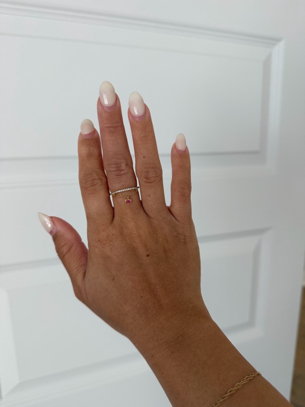 Gold Adjustable Ring with Heart Charm